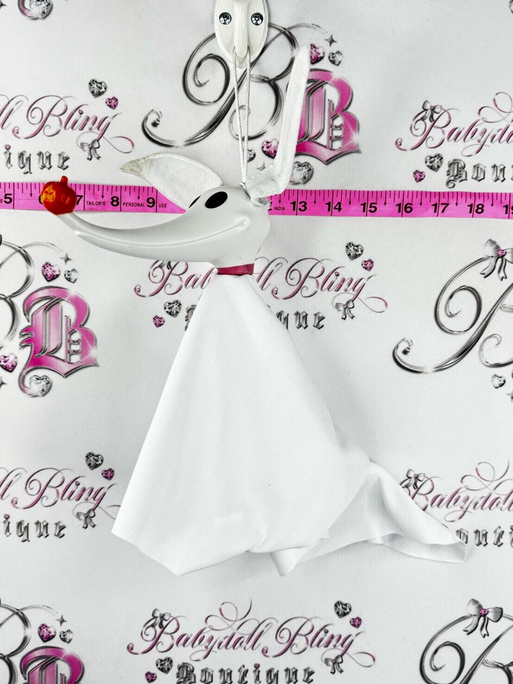 Disney Zero Hanging Ornament — White with pumpkin nose decor Accent